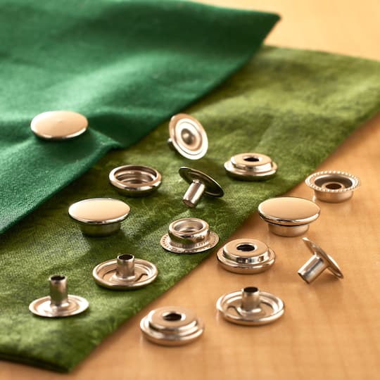 12 Packs: 7 ct. (84 total) Silver Heavy Duty Snaps by Loops & Threads™